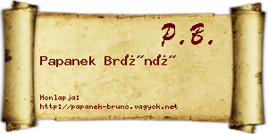 Papanek Brúnó névjegykártya